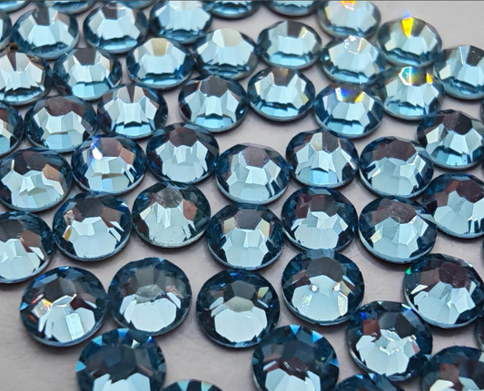 Aquamarine flat back rhinestones