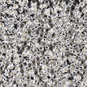 Miyuki 11-1    11/0 Silver Lined Transparent Crystal Seed Beads - 5 or 10 gm