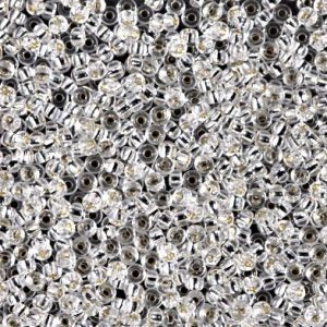 Miyuki 11-1 11/0 Perles de graines de cristal transparentes doublées d'argent - 5 ou 10 g