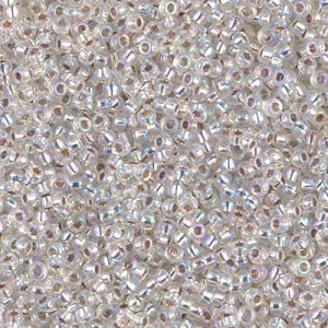 Miyuki 11-1001   11/0 Silver Lined Crystal AB Seed Beads - 5 or 10 gm