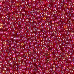 Miyuki 11-1010   11/0 Silver Lined Transparent Flame Red AB Seed Beads - 5 or 10 gm