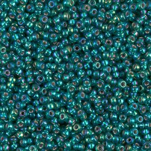 Miyuki 11-1017  11/0 Silver Lined Transparent Emerald AB Seed Beads - 5 or 10 gm