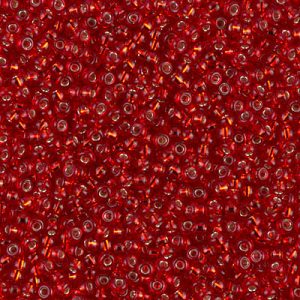 Miyuki 11-11   11/0 Silver Lined Transparent Ruby Seed Beads - 5 or 10 gm