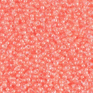 Miyuki 11-1122   11/0 Luminous Flamingo Lined Transparent Crystal Seed Beads - 5 or 10 gm