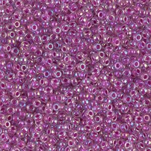 Miyuki 11-264   11/0  Raspberry Lined Crystal AB Seed Beads - 5 or 10 gm