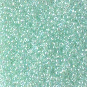 Miyuki 11-271   11/0  Light Mint Green Lined Crystal AB Seed Beads - 5 or 10 gm