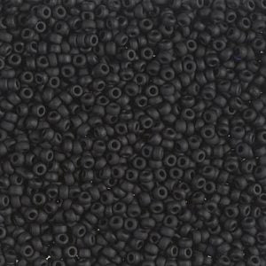 Miyuki 11-401F    11/0 Matte Black Seed Beads - 5 or 10 gm
