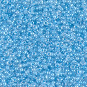 6/0 Luster Color Lined Blue Seed Beads, 4mm Rocailles, 20 grams - Item  Number 6009