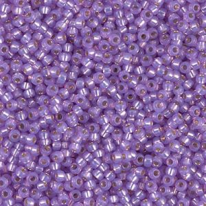 Miyuki 11-574   11/0 Silver Lined Lilac Alabaster Seed Beads - 5 or 10 gm
