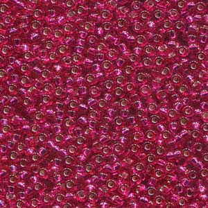 Miyuki 11-1436   11/0 Silver Lined Transparent Raspberry Seed Beads - 5 or 10gm