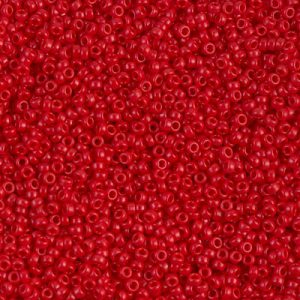 Miyuki 15-408   15/0 Opaque Red Glass Seed Beads - 5 gm