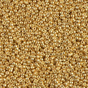 Miyuki 15-4202  15/0 Duracoat Galvanized Gold Seed Beads, 2 or 5 gm