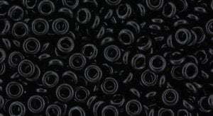 TOHO TD-8-49  - 8/0  Opaque Jet Black Demi Beads, 5 gm