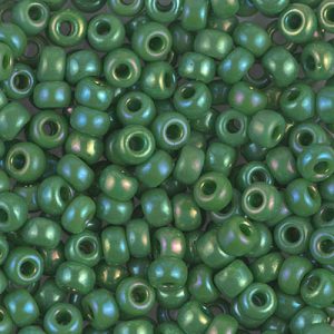 Miyuki 6-411FR   # 6/0 Matte Opaque Green AB Seed Beads - 5 or 10 gm