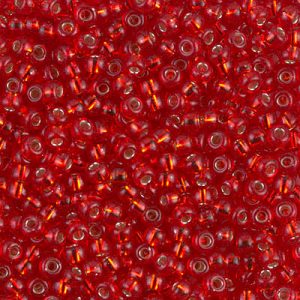Miyuki 8-10   8/0 Silver Lined Transparent Flame Red Seed Beads - 5 or 10 gm