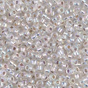 Miyuki 8-1001   8/0 Silver Lined Crystal AB Seed Beads - 5 or 10 gm