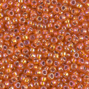 Miyuki 8-1008   8/0 Silver Lined Transparent Orange AB Seed Beads - 5 or 10 gm