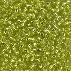 Miyuki 8-14 8/0 Perles de graines vertes chartreuse doublées d’argent - 5 ou 10 g