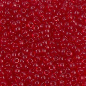 Miyuki 8-141   8/0 Transparent Ruby Seed Beads - 5 or 10 gm