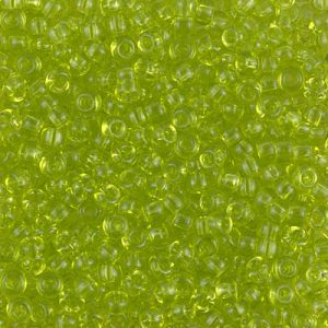 Miyuki 8-143   8/0 Transparent Chartreuse Green Seed Beads, 5 or 10 gm