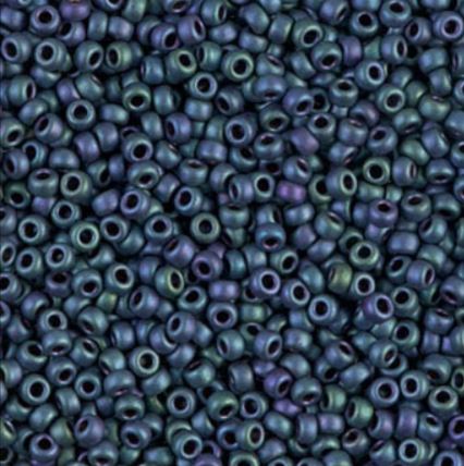 Miyuki 8-2064   8/0 Matte Metallic Blue Green Seed Beads - 5 or 10 gm