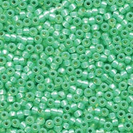 Miyuki 8-4240   8/0 Duracoat Silver Lined Dyed Mint Green Seed Beads - 5 or 10 gm