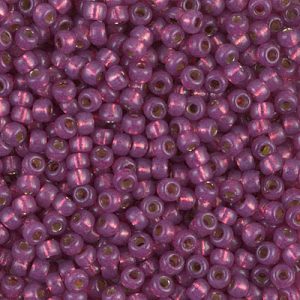 Miyuki 8-4247 8/0 Duracoat Silver Lined Perles de rocaille rose fuchsia - 5 ou 10 g