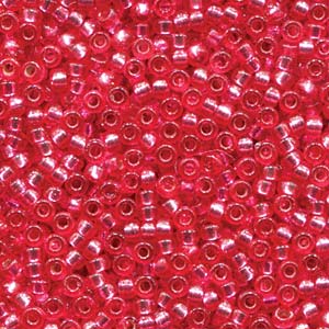 Miyuki 8-4266  8/0 Duracoat Silver Lined Dyed Fuchsia Pink Seed Beads - 5 or 10 gm