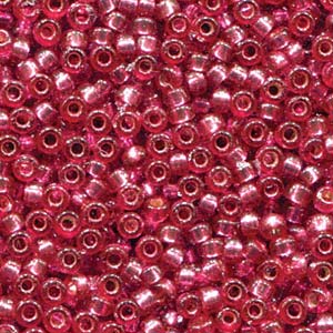 Miyuki 8-4268  8/0 Duracoat Silver Lined Dyed Raspberry Pink Seed Beads - 5 or 10 gm