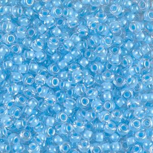 Miyuki 8-4300   8/0 Luminous Ocean Blue Lined Crystal Seed Beads - 5 gm