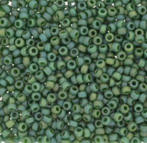Miyuki 8-4699   8/0 Frosted Opaque Glazed Rainbow Green Seed Beads, 5 or 10 gm