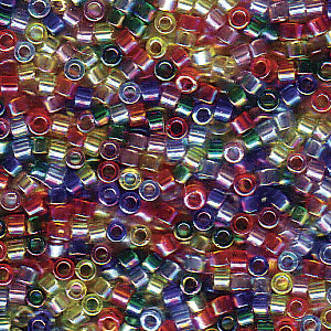 Miyuki Delica DB-MIX17  11/0 Rainbow AB Mix Cylinder/Tube Beads - 5 or 10 gm