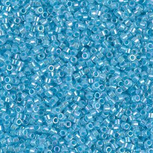 Miyuki Delica DB57 / DB057  11/0 Sky Blue Lined Crystal AB Cylinder/Tube Beads, 5 or 10 gm