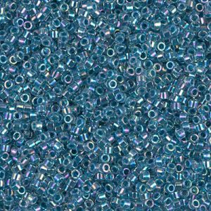 Miyuki Delica DB58 / DB058  11/0 Light Blue Lined Crystal AB Cylinder/Tube Beads, 5 or 10 gm