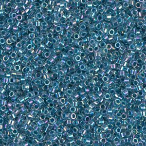 Miyuki Delica DB58 / DB058 11/0 Perles de cylindre/tube AB doublées de cristal bleu clair, 5 ou 10 g