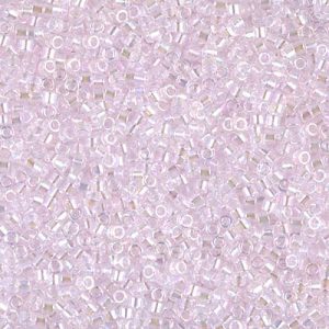 Miyuki Delica DB71 / DB071  11/0 Pink Lined Crystal AB Cylinder/Tube Beads, 5 or 10 gm