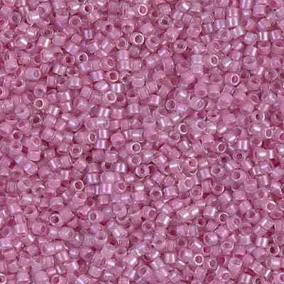 Miyuki Delica DB72 / DB072 11/0 Pale Lilac Lined Crystal AB Cylinder/Tube Beads, 5 or 10 gm