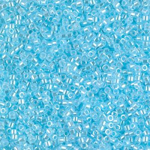 Miyuki Delica DB239 / DB0239  11/0 Light Aquamarine Lined Crystal Luster Cylinder/Tube Beads, 5 or 10 gm