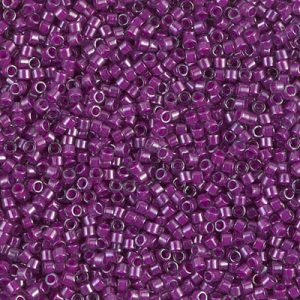 Miyuki Delica DB281 / DB0281  11/0 Pale Blue Lined Magenta Luster Cylinder/Tube Beads, 5 or 10 gm