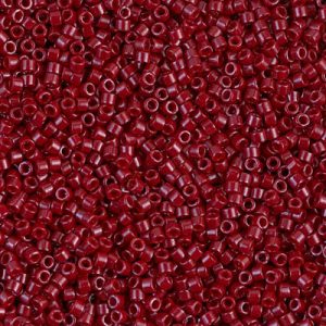 Miyuki Delica DB654 / DB0654  11/0 Outside Dyed Opaque Cranberry Cylinder/Tube Beads, 5 or 10 gm
