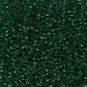 Miyuki Delica DB713 / DB0713  11/0 Transparent Green Cylinder/Tube Beads, 5 or 10 gm