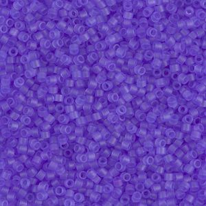 Miyuki Delica DB783 / DB0783 11/0 Perles cylindriques/tubes violettes teintées à l'extérieur transparentes mates, 5 ou 10 g