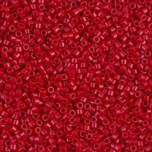 Miyuki Delica DB791 / DB0791  11/0 Matte Dyed Opaque Red Cylinder/Tube Beads, 5 or 10 gm