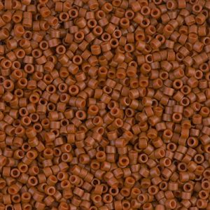 Miyuki Delica DB794  11/0 Matte Opaque Outside Dyed Sienna Brown Cylinder/Tube Beads, 5 or 10 gm