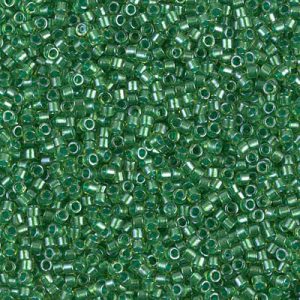 Miyuki Delica DB916 / DB0916  11/0 Sparkling Light Green Lined Chartreuse Cylinder/Tube Beads, 5 or 10 gm