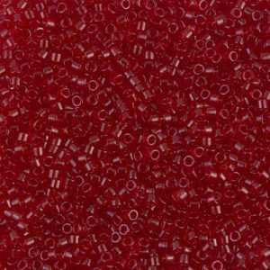 Miyuki Delica DB1102   11/0 Transparent Dark Cranberry Cylinder/Tube Beads, 5 or 10 gm