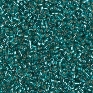 Miyuki Delica DB1208  11/0 Silver Lined Caribbean Teal Cylinder/Tube Beads, 5 or 10 gm