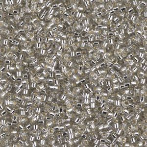 Miyuki Delica DB1211  11/0 Silver Lined Gray Mist Cylinder/Tube Beads, 5 or 10 gm