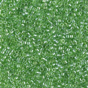 Miyuki Delica DB1226 11/0 Perles cylindriques/tubes transparentes vert lime, 5 ou 10 g