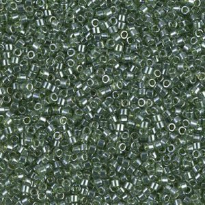 Miyuki Delica DB1227   11/0 Transparent Olive Green Luster Cylinder/Tube Beads, 5 or 10 gm